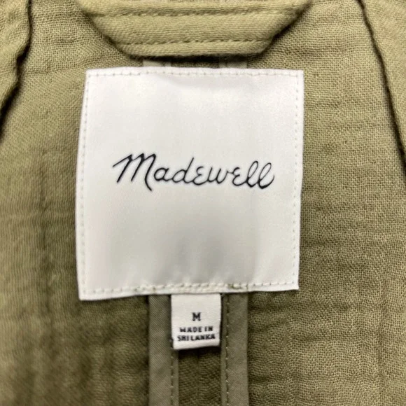 MADEWELL Green Dorset Casual Blazer Jacket Sz M Office Work Lagenlook Lightspun - Picture 9 of 13
